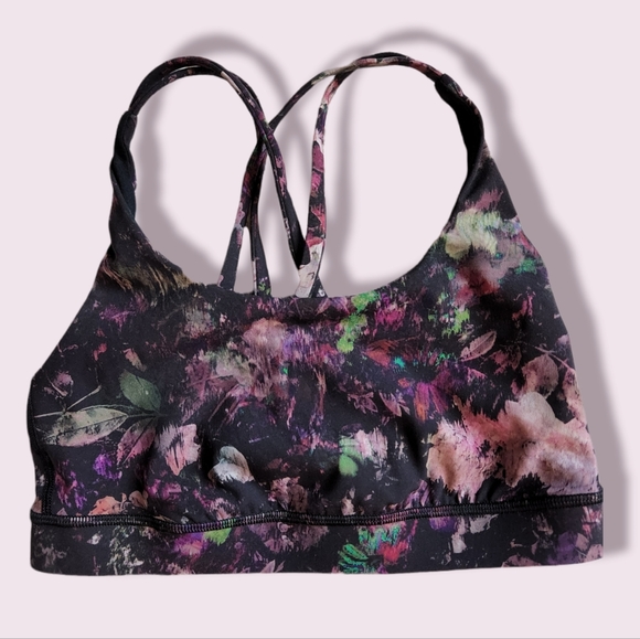 Lululemon Free To Be Serene Floral Bra Illusion Antique White Multi Luxtreme - Picture 2 of 6